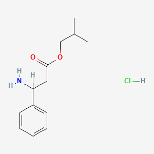 molecular formula C13H20ClNO2 B12751251 beta-Alanine, 3-phenyl-, isobutyl ester, hydrochloride, DL- CAS No. 87252-94-6