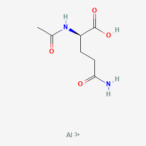 molecular formula C7H12AlN2O4+3 B12751360 Aluminum N-acetyl-L-glutamine CAS No. 42365-33-3