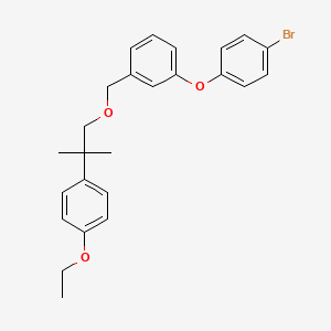 molecular formula C25H27BrO3 B12751368 Benzene, 1-(4-bromophenoxy)-3-((2-(4-ethoxyphenyl)-2-methylpropoxy)methyl)- CAS No. 80844-18-4