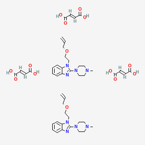 molecular formula C46H60N8O14 B12751370 (E)-but-2-enedioic acid;2-(4-methylpiperazin-1-yl)-1-(2-prop-2-enoxyethyl)benzimidazole CAS No. 87233-64-5