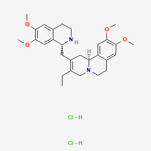 molecular formula C29H40Cl2N2O4 B12751397 Emetan, 2,3-didehydro-6',7',10,11-tetramethoxy-, dihydrochloride CAS No. 14358-43-1