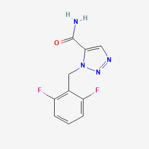 molecular formula C10H8F2N4O B12751400 Rufinamide-5-carboxamide CAS No. 1622904-99-7