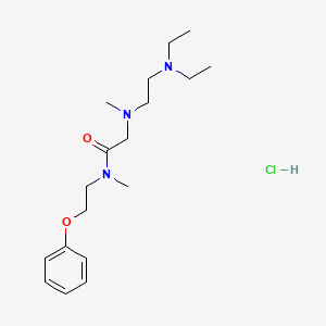 molecular formula C18H32ClN3O2 B12751456 Acetamide, 2-((2-(diethylamino)ethyl)methylamino)-N-methyl-N-(2-phenoxyethyl)-, hydrochloride CAS No. 97702-96-0