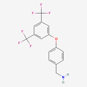 molecular formula C15H11F6NO B1275147 (4-[3,5-Bis(Trifluoromethyl)Phenoxy]Phenyl)Methylamine CAS No. 771572-16-8