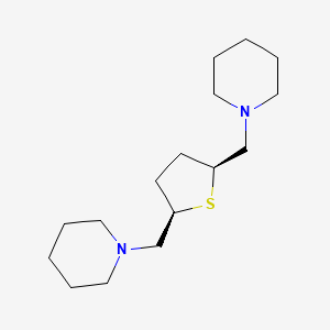 molecular formula C16H30N2S B12751504 cis-2,5-Di(piperidinomethyl)-1-thiacyclopentane CAS No. 172753-31-0