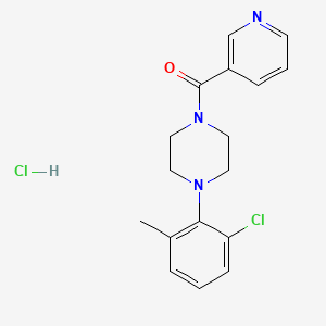 molecular formula C17H19Cl2N3O B12751510 Piperazine, 1-(2-chloro-6-methylphenyl)-4-(3-pyridinylcarbonyl)-, monohydrochloride CAS No. 124444-97-9