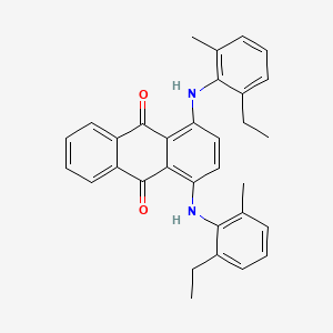 molecular formula C32H30N2O2 B12751531 9,10-Anthracenedione, 1,4-bis[(2-ethyl-6-methylphenyl)amino]- CAS No. 41611-76-1