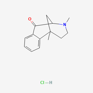 molecular formula C14H18ClNO B12751561 2,6-Methano-3-benzazocin-1-one, 1,2,3,4,5,6-hexahydro-3,6-dimethyl-, hydrochloride CAS No. 63869-45-4