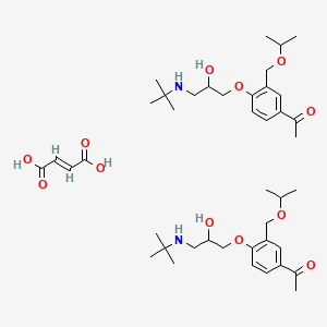molecular formula C42H66N2O12 B12751590 (E)-but-2-enedioic acid;1-[4-[3-(tert-butylamino)-2-hydroxypropoxy]-3-(propan-2-yloxymethyl)phenyl]ethanone CAS No. 104450-43-3