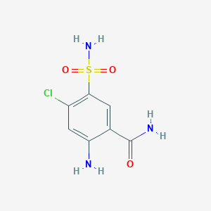 molecular formula C7H8ClN3O3S B127516 2-氨基-4-氯-5-磺酰胺基苯甲酰胺 CAS No. 34121-17-0