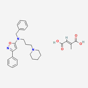 molecular formula C29H35N3O5 B12751609 beta-Methyl-N-(3-phenyl-5-isoxazolyl)-N-(phenylmethyl)-1-piperidinepropanamine fumarate CAS No. 103785-33-7