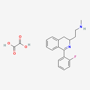 molecular formula C20H21FN2O4 B12751617 2-[1-(2-fluorophenyl)-3,4-dihydroisoquinolin-3-yl]-N-methylethanamine;oxalic acid CAS No. 83658-28-0
