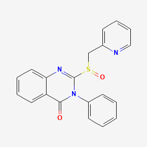 molecular formula C20H15N3O2S B12751625 3-Phenyl-2-(2-pyridylmethylsulfinyl)-4(3H)-quinazolinone CAS No. 117038-05-8