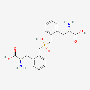 molecular formula C20H25N2O6P B12751633 Phenylalanine, 2,2'-((hydroxyphosphinylidene)bis(methylene))bis-, hydrate CAS No. 134510-16-0