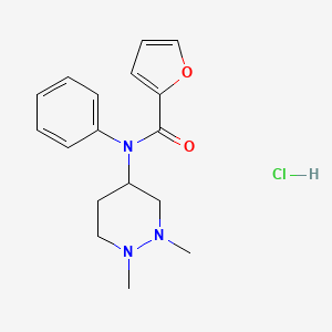 molecular formula C17H22ClN3O2 B12751644 N-(Hexahydro-1,2-dimethyl-4-pyridazinyl)-N-phenyl-2-furancarboxamide hydrochloride CAS No. 149750-17-4
