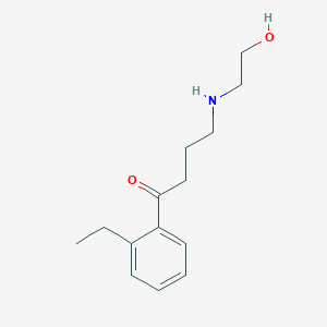 molecular formula C14H21NO2 B12751693 Butyrophenone, 2'-ethyl-4-((2-hydroxyethyl)amino)- CAS No. 133845-34-8
