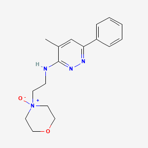molecular formula C17H22N4O2 B12751695 3-(2-Morpholinoethylamino)-4-methyl-6-phenylpyridazine N-oxide CAS No. 82239-53-0