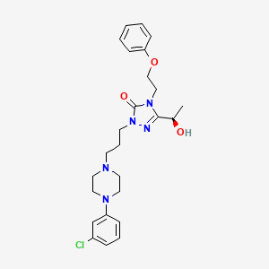 molecular formula C25H32ClN5O3 B12751708 Hydroxynefazodone, (R)- CAS No. 301530-51-8