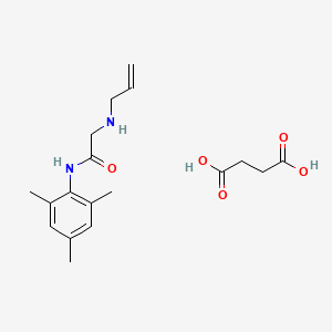 molecular formula C18H26N2O5 B12751812 butanedioic acid;2-(prop-2-enylamino)-N-(2,4,6-trimethylphenyl)acetamide CAS No. 121530-14-1