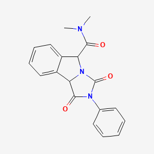 molecular formula C19H17N3O3 B12751904 N,N-Dimethyl-1,3-dioxo-2-phenyl-2,3,5,9b-tetrahydro-1H-imidazo(5,1-a)isoindole-5-carboxamide CAS No. 91579-67-8