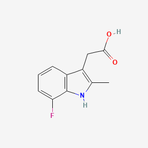 molecular formula C11H10FNO2 B1275193 (7-fluoro-2-methyl-1H-indol-3-yl)acetic acid CAS No. 383131-67-7