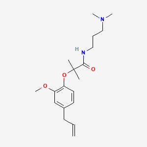 molecular formula C19H30N2O3 B12751988 Propionamide, 2-(4-allyl-2-methoxyphenoxy)-N-(3-(dimethylamino)propyl)-2-methyl- CAS No. 96062-89-4