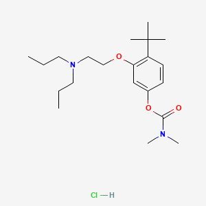 molecular formula C21H37ClN2O3 B12751991 Carbamic acid, dimethyl-, 4-(1,1-dimethylethyl)-3-(2-(dipropylamino)ethoxy)phenyl ester, monohydrochloride CAS No. 118116-06-6