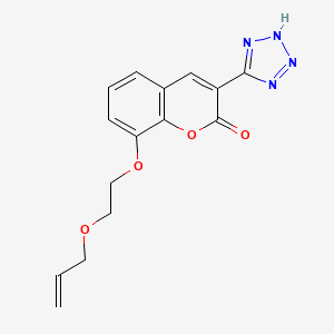 molecular formula C15H14N4O4 B12752006 8-(2-(2-Propenyloxy)ethoxy)-3-(1H-tetrazol-5-yl)-2H-1-benzopyran-2-one CAS No. 80916-88-7