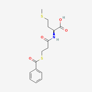 molecular formula C15H19NO4S2 B12752049 N-(3-Mercaptopropionyl)methionine thiobenzoate CAS No. 87459-76-5