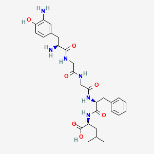 molecular formula C28H38N6O7 B12752055 Amide(3)-leu-enkephalin CAS No. 71027-11-7