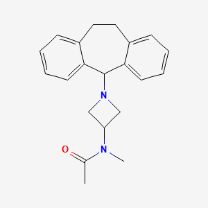 molecular formula C21H24N2O B12752062 Acetamide, N-(1-(10,11-dihydro-5H-dibenzo(a,d)cyclohepten-5-yl)-3-azetidinyl)-N-methyl- CAS No. 61450-45-1