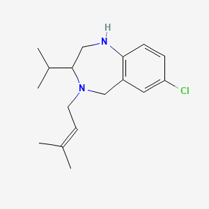 molecular formula C17H25ClN2 B12752085 7-Chloro-3-isopropyl-4-(3-methyl-but-2-enyl)-2,3,4,5-tetrahydro-1H-1,4-benzodiazepine CAS No. 258849-97-7