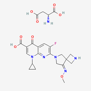 molecular formula C23H27FN6O8 B12752087 Zabofloxacin D-aspartate CAS No. 1808295-63-7