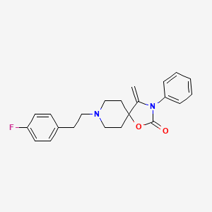 molecular formula C22H23FN2O2 B12752106 1-Oxa-3,8-diazaspiro(4.5)decan-2-one, 8-(2-(4-fluorophenyl)ethyl)-4-methylene-3-phenyl- CAS No. 134069-66-2
