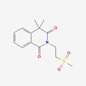 molecular formula C14H17NO4S B12752118 1,3(2H,4H)-Isoquinolinedione, 4,4-dimethyl-2-(2-(methylsulfonyl)ethyl)- CAS No. 70007-65-7