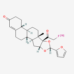 molecular formula C25H29FO5 B12752152 Fluorofuranylnorprogesterone F-18 CAS No. 160388-43-2