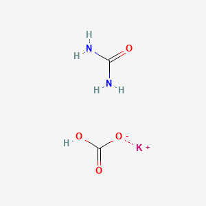 molecular formula C2H5KN2O4 B12752157 Potassium;hydrogen carbonate;urea 