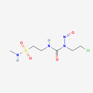 molecular formula C6H13ClN4O4S B12752163 Ethanesulfonamide, 2-((((2-chloroethyl)nitrosoamino)carbonyl)amino)-N-methyl- CAS No. 91893-37-7