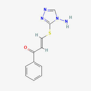 molecular formula C11H10N4OS B12752173 4-Amino-3-benzoylvinylthio-1,2,4-triazole CAS No. 126335-03-3