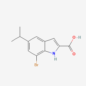 molecular formula C12H12BrNO2 B1275219 7-bromo-5-isopropyl-1H-indole-2-carboxylic acid CAS No. 383132-55-6
