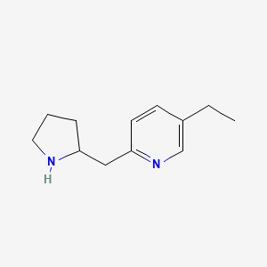 molecular formula C12H18N2 B1275223 5-Ethyl-2-(2-pyrrolidinylmethyl)pyridine CAS No. 881041-78-7
