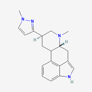 molecular formula C19H22N4 B12752245 6-Methyl-8-beta-(1-methyl-pyrazol-3-yl)ergoline CAS No. 116979-29-4