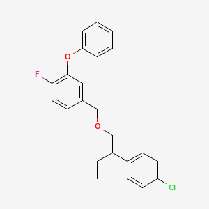 molecular formula C23H22ClFO2 B12752276 3-Phenoxy-4-fluorobenzyl 2-(4-chlorophenyl)butyl ether CAS No. 83492-96-0