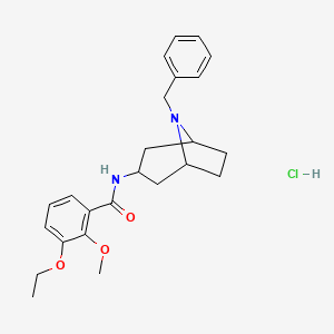 molecular formula C24H31ClN2O3 B12752281 exo-3-Ethoxy-2-methoxy-N-(8-benzyl-8-azabicyclo(3.2.1)oct-3-yl)benzamide hydrochloride CAS No. 83130-76-1