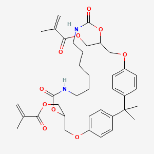 molecular formula C37H48N2O10 B12752331 (2,2-Dimethyl-11,20-dioxo-7,10,21,24-tetraoxa-12,19-diazatricyclo(23.2.2.23,6)hentriaconta-3,5,25,27,28,30-hexaene-9,22-diyl)bis(methylene) dimethacrylate CAS No. 34549-40-1