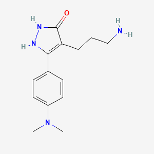 molecular formula C14H20N4O B1275235 4-(3-aminopropyl)-5-[4-(dimethylamino)phenyl]-1,2-dihydro-3H-pyrazol-3-one CAS No. 878208-89-0