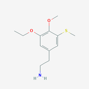 molecular formula C12H19NO2S B12752371 Benzeneethanamine, 3-ethoxy-4-methoxy-5-(methylthio)- CAS No. 90132-39-1