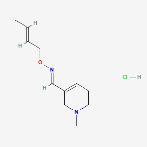 molecular formula C11H19ClN2O B12752391 1-Methyl-1,2,5,6-tetrahydropyridine-3-carboxaldehyde-O-2-butenyloxime hydrochloride CAS No. 139886-26-3