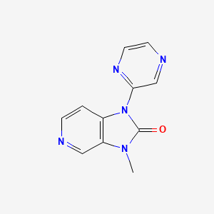 molecular formula C11H9N5O B12752428 1-Methyl-3-(2-pyrazinyl)-1H-imidazo(4,5-c)pyridin-2(3H)-one CAS No. 89660-35-5