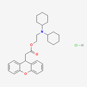 molecular formula C29H38ClNO3 B12752440 Xanthene-9-acetic acid, 2-(dicyclohexylamino)ethyl ester, hydrochloride CAS No. 103161-33-7